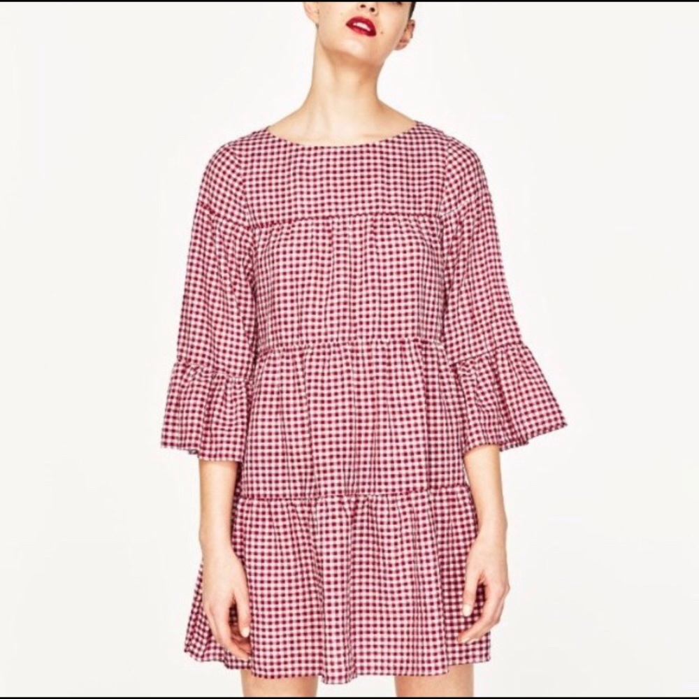 Zara Red Gingham Dress 👗
